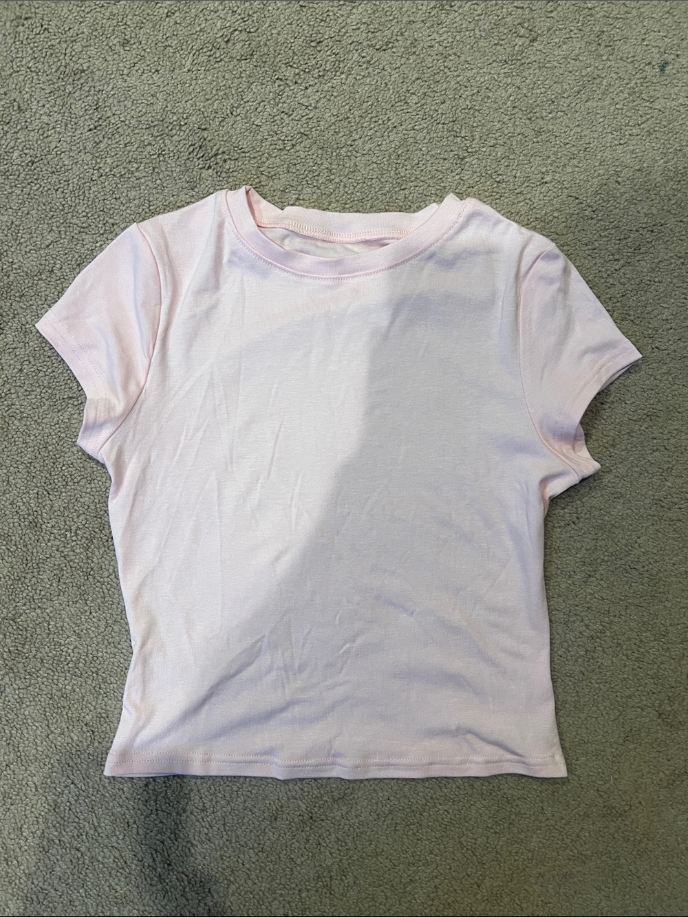 SHEIN Pale Pink Short Sleeve Crewneck Tee